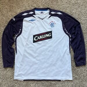 Y2K vintage Umbro Rangers FC soccer football jersey shirt from 2007-2008 Sz‎ XXL